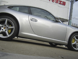 ブレーキキャリパー塗装完成 9、キャリパー塗装完成。ブレーキの作動チェック