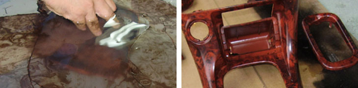 イージーグラフィックスのフィルムが水面に伸びきったらパーツを潜らせます。