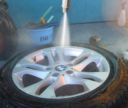 ホイールコーティング!高温の高圧スチーム洗浄