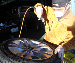 ホイールコーティング!エアーブローで乾燥