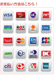 お支払方法は各種お選びいただけます 川田自動車では各種カードがご利用いただけます。